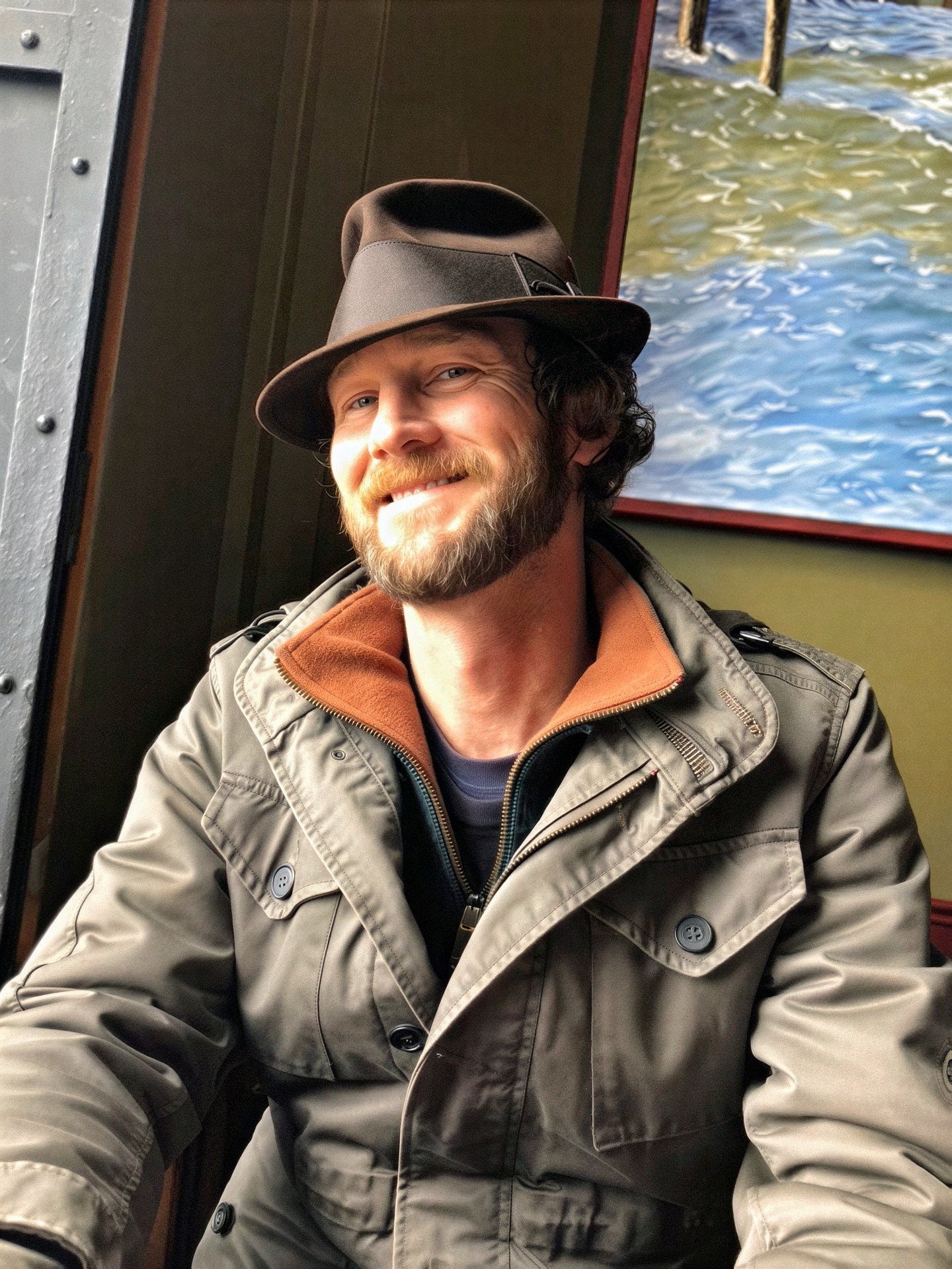 Johnny Kimball wearing a brimmed hat